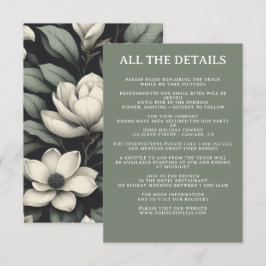 White Flowers and Greenery Wedding Details Tilläggskort