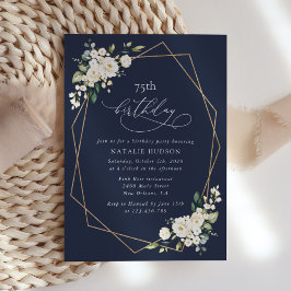 White Flowers, Cream Flowers, Boho, Birthday Inbjudningar