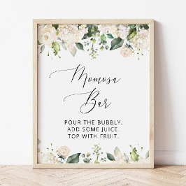 White Flowers, Cream Flowers, Boho, Momosa Pub Poster
