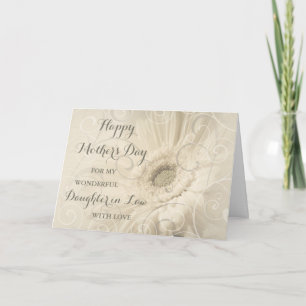 White Flowers Dotter i Law Lycklig Mors dag Kort