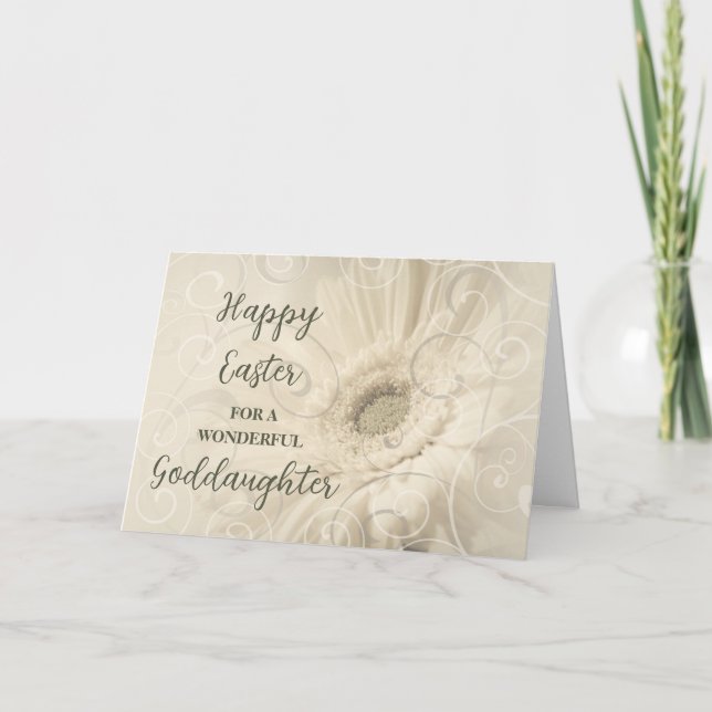 White Flowers Goddotter Glad påsk Helgkort (Framsida)