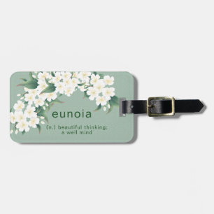 White Flowers Grönt Cloud Mönster inspiration Quot Bagagebricka