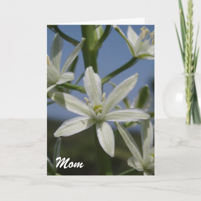White Flowers Mors dag Card Kort (Framsida)