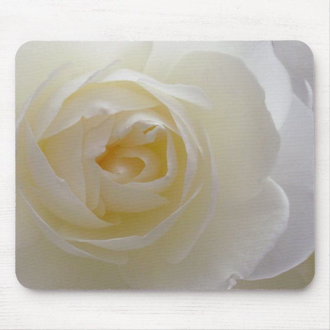 White Flowers Mousepad Vit ros Decor Gifts Musmatta (Framsidan)