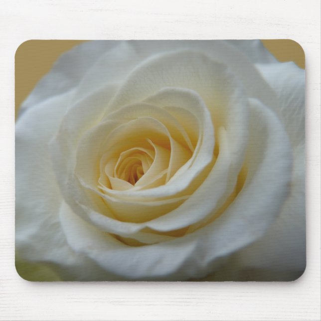 White Flowers Mousepad Vit ros Decor Gifts Musmatta (Framsidan)