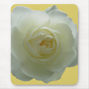 White Flowers Mousepad Vit ros Decor Gifts Musmatta