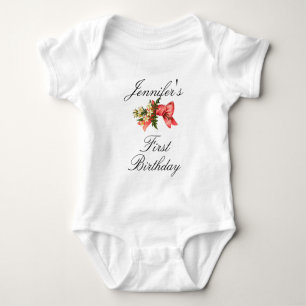 White Flowers Personal Namn och Event Baby Tee