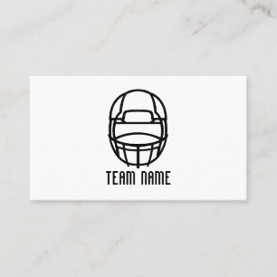 White Football Helmet, Footboller, Football Coach Visitkort