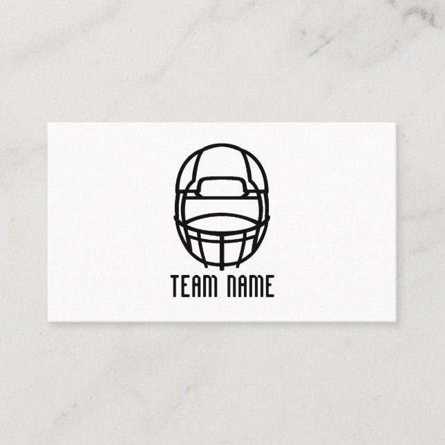 White Football Helmet, Footboller, Football Coach Visitkort (Framsida)