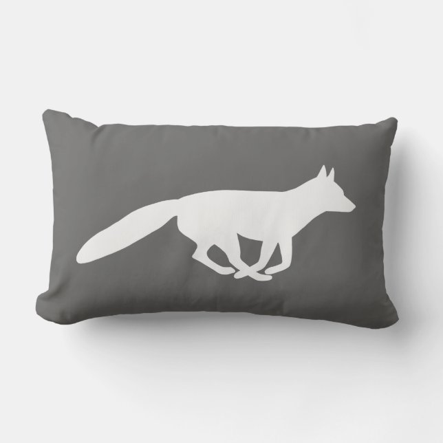 White Fox Silhouette Lumbarkudde (Framsida)
