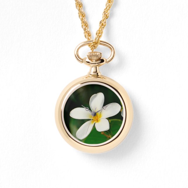 White Frangipani Armbandsur (Framsida)