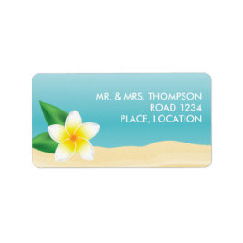White Frangipani Tropical Beach Wedding Adressetikett