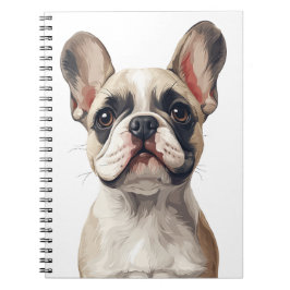 White Fransk Bulldog-anteckningsbok Anteckningsbok