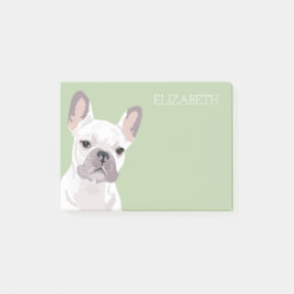 White Fransk Bulldog | Cute Frenchie Post-it Block