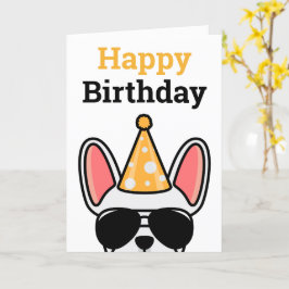 White Fransk Bulldog Grattis på födelsedagen Card Kort