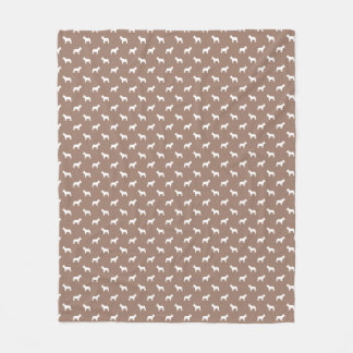 White Fransk BullDog Outlines on Khaki Beige Fleecefilt