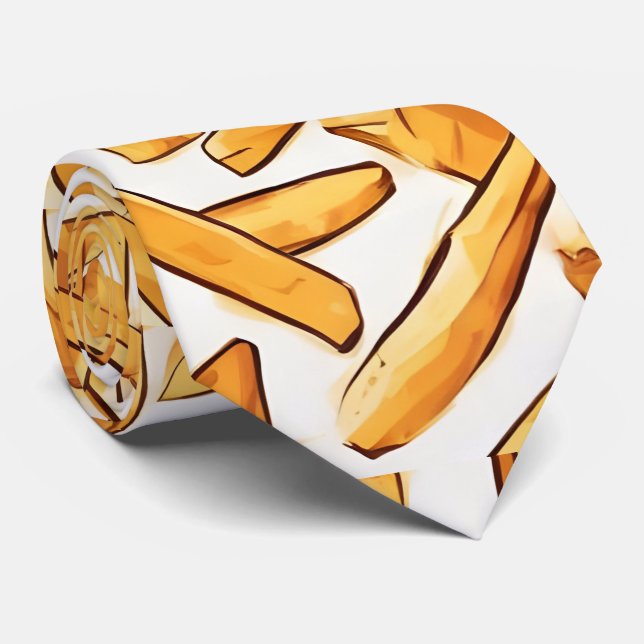 White Fransk Fries Neck Tie Slips (Rullad)