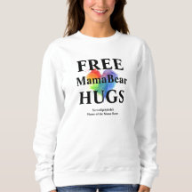 White Free Hugs Sweatshirt - ingen huva