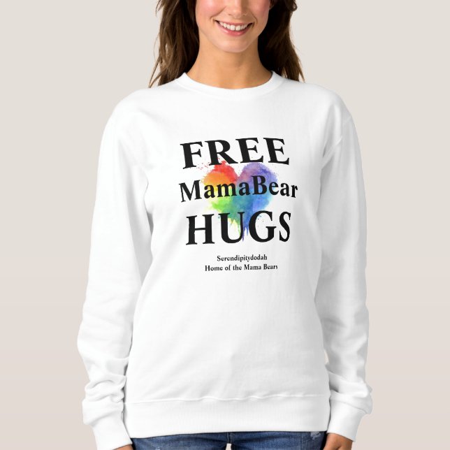 White Free Hugs Sweatshirt - ingen huva T Shirt (Framsida)