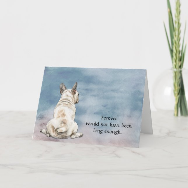 White French Bulldog Sympathy Card Helgkort (Framsida)