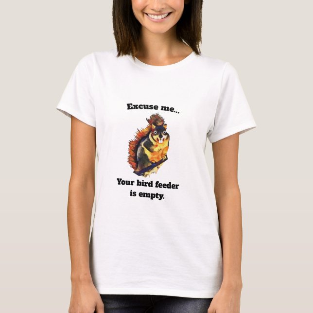 White Funny Squirrel Women's T-Shirt (Framsida)