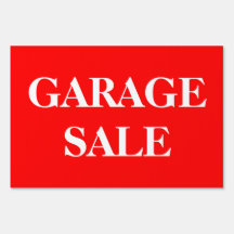 White GARAGE SALE on Red