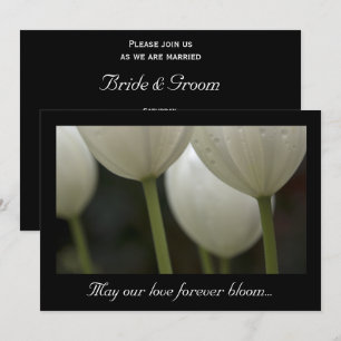 White Garden Tulips Vår bröllop Inbjudningar