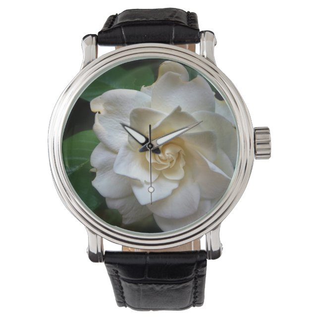 White Gardenia Flower Watch Armbandsur (Framsida)