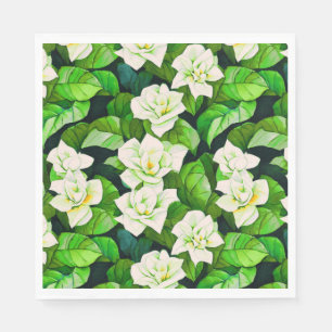 White Gardenias och Jade Grönt Lövs Pappersservett
