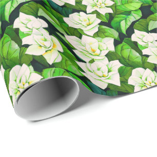 White Gardenias och Jade Grönt Lövs Presentpapper