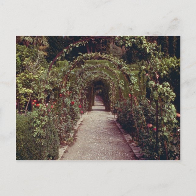 White Generalife, Alhambra, Granada, Spanien Vykort (Framsida)