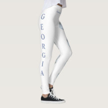White Georgia State Flower Cherokee Ro Leggings