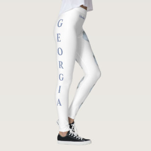 White Georgia State Flower Cherokee Ro Leggings