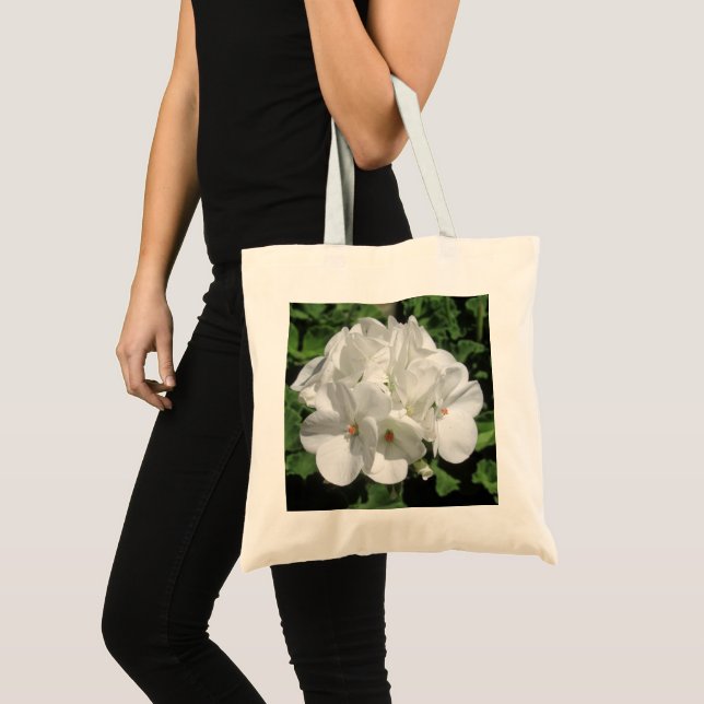 White Geranium Flower Photo Tygkasse (Framsida (produkt))