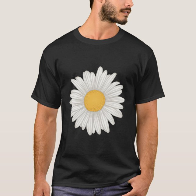White Gerbera Daisy Flower T Shirt (Framsida)