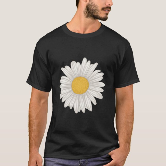 White Gerbera Daisy Flower T Shirt (Framsida)