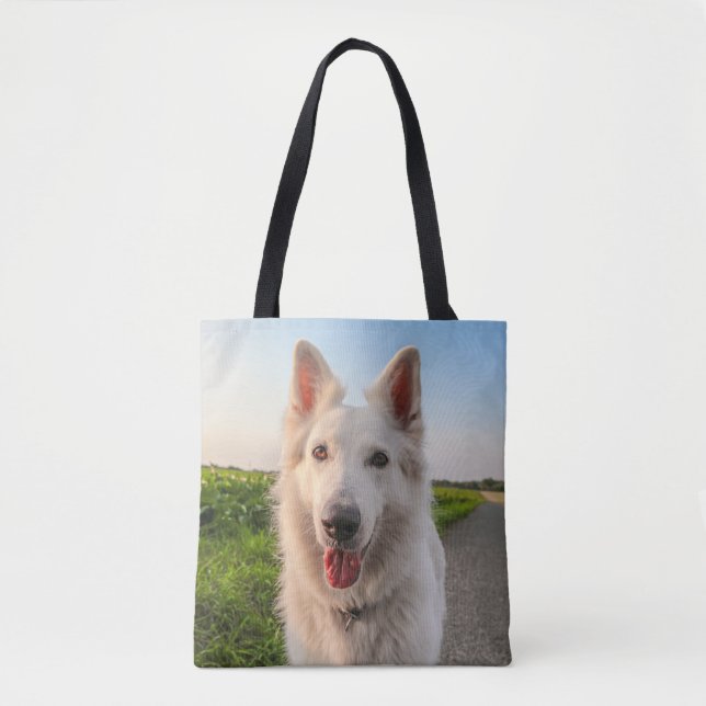 White German Shephard Hund Tygkasse (Framsida)
