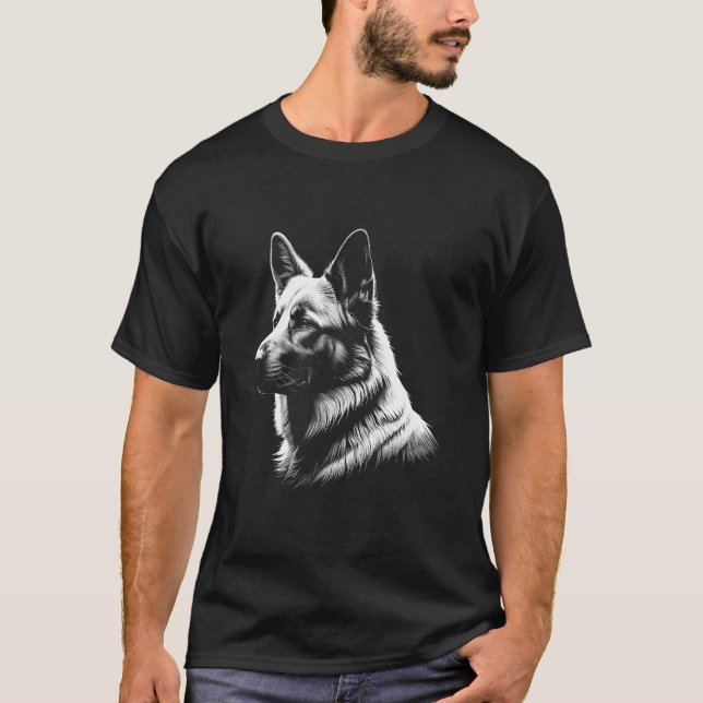 White German Shepherd Dog Portrait Tee (Framsida)