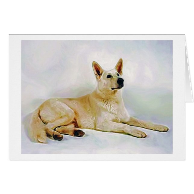 White German Shepherd Hälsningskort (Framsidan Horizontal)