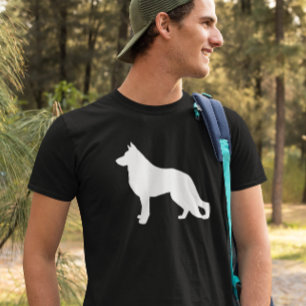 White German Shepherd Hund Silhouette Tee Shirt
