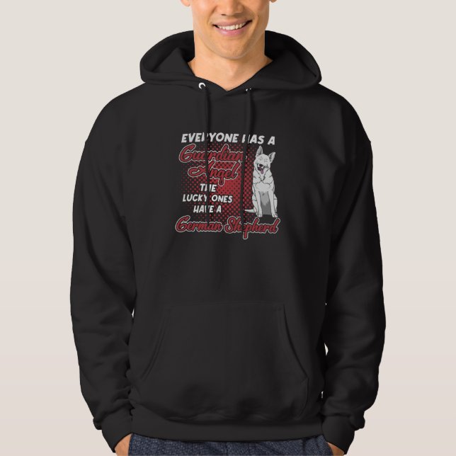 White German Shepherd Is My Guardian Angel  Dog Ow Hoodie (Framsida)