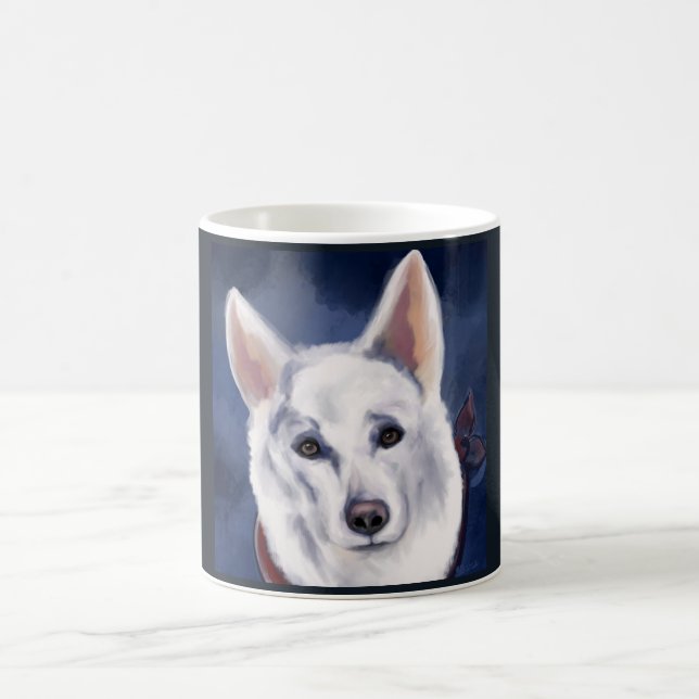 WHITE GERMAN SHEPHERD KAFFEMUGG (Center)