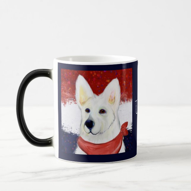 White German Shepherd Magisk Mugg (Vänster)