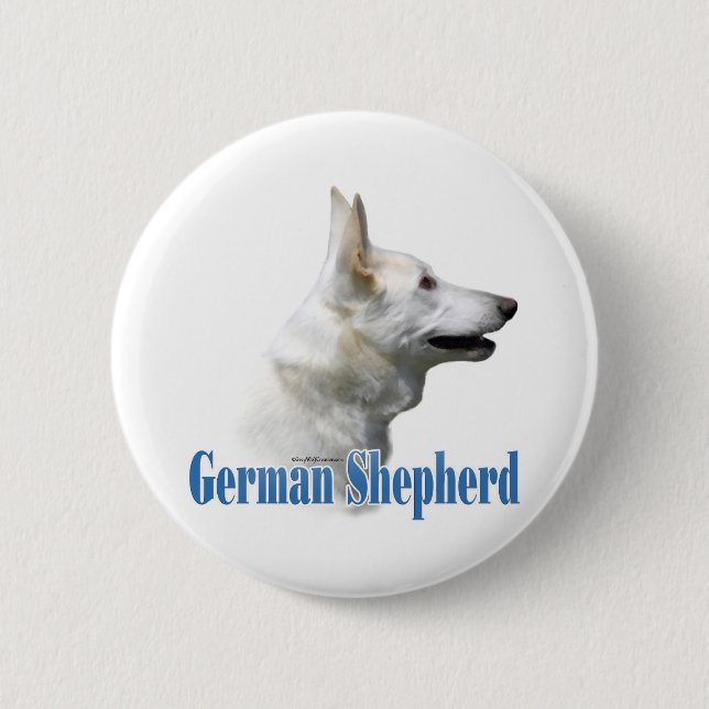 White German Shepherd Namn - Button Knapp (Framsida)