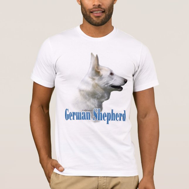 White German Shepherd Namn T-shirt (Framsida)