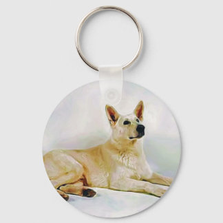White German Shepherd Nyckelring