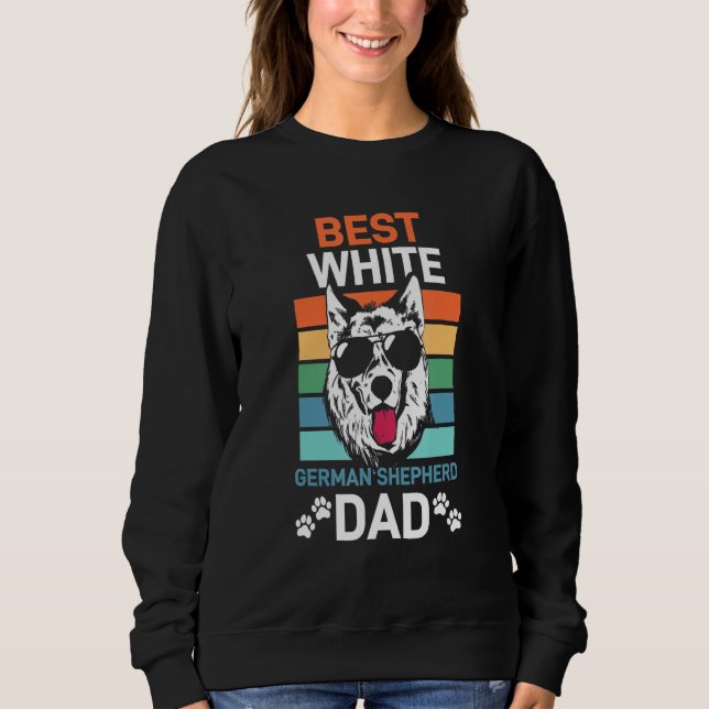 White German Shepherd Pappa Gsd Hund T Shirt (Framsida)