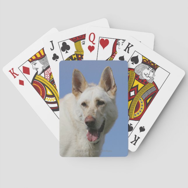 White German Shepherd Spel Kort (Baksidan)