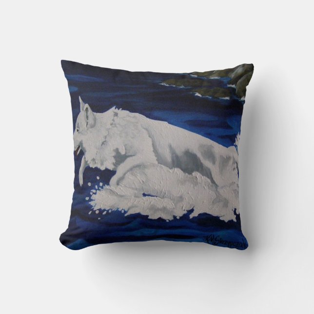 White German Shepherd Stänk Pillow Kudde (Framsida)