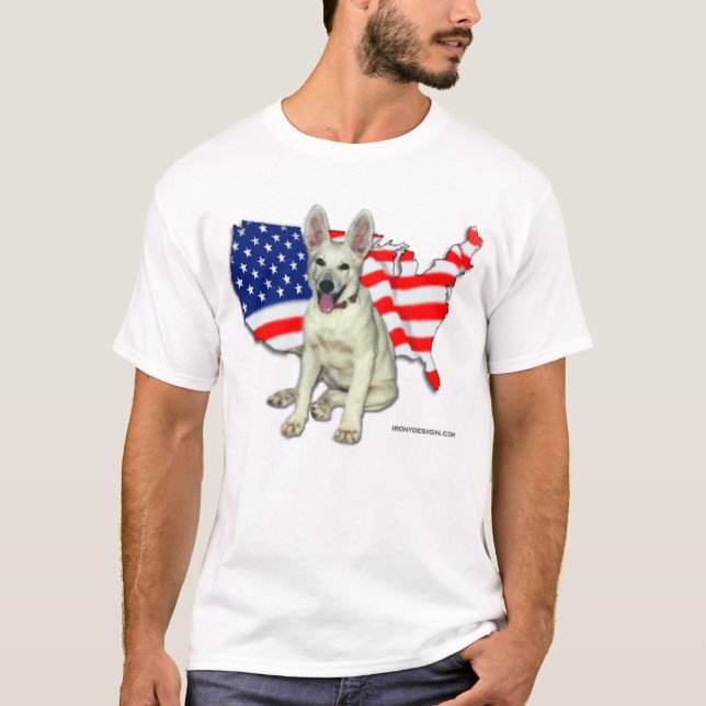 White German Shepherd T Shirt (Framsida)